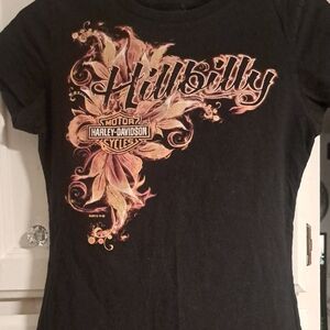Harley-Davidson Black and Orange Hillbilly Tee